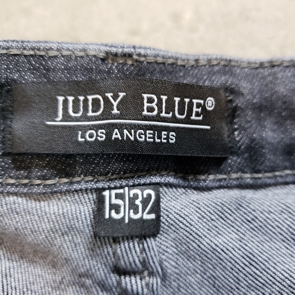 Judy Blue Jeans Womens 15/32 Gray Stretch Skinny Fit Distressed Faded Raw Hem - Picture 5 of 10